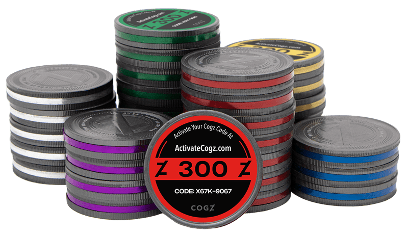 Cogz-Coins-Stacked Stack of Cogz Coins